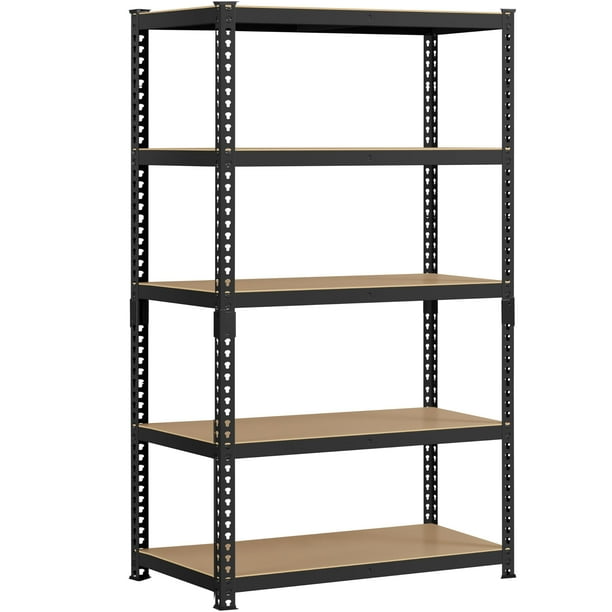 Estantes utilitarios Topeakmart de almacenamiento de metal de 5 niveles, color negro, 90 x 45