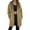 Khaki, variant on Womens Jacket Women's Autumn Winter Solid Color Mid Length Lined Zipper Jackets Womens Trench Coat Beige L