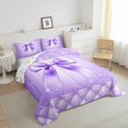 thumbnail image 3 of Castle Fairy Kawaii Bowknot 3 Pieces Queen Comforter Set for Boys Girls,Dreamy Princess Ultra Soft Bedding Sets,Bling Glitter Bedding Comforter Set Breathable,Luxury Bedroom Decor,Reversible, 3 of 8