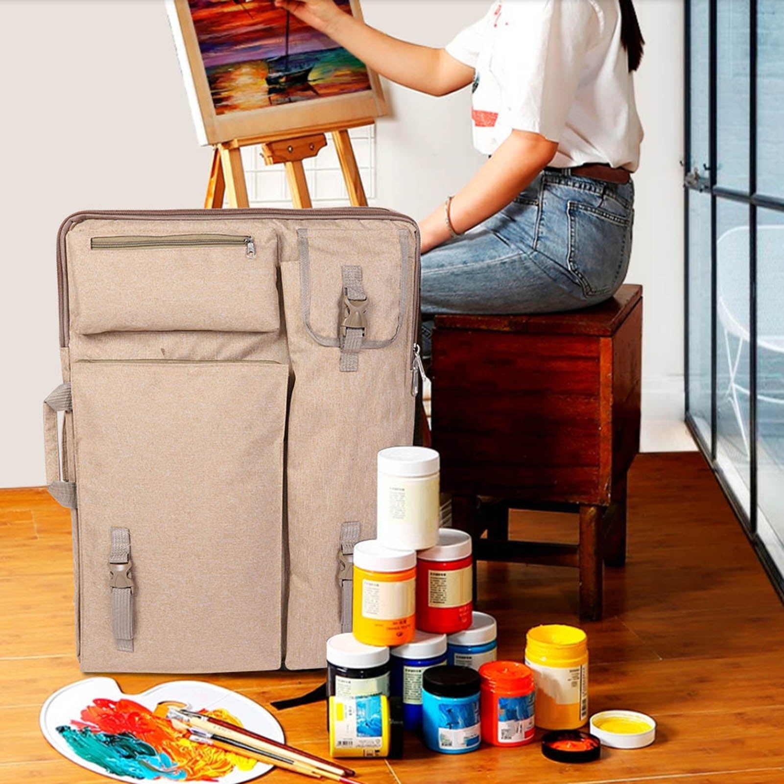 Suitcase Art Supplies Carrier Multi Function Large 4K Waterproof