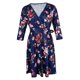 thumbnail image 4 of Vestido De Media Pierna Cuello V Manga Corta Floral Mujer Fiestas De Disfraces Noche De SG Baoblaze  Vestido en V floral con cuello en V, 4 of 8