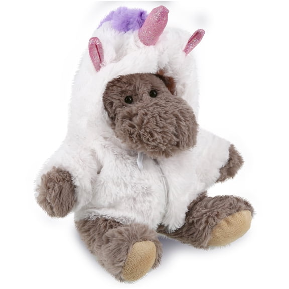 DolliBu Sitting Moose Unicorn Plush Stuffed Animal Toy - Super Soft Moosecorn Dress Up with Removable Plush Unicorn Outfit and Hood Sweater, Cute Fantasy Wildlife Gift - 8 Inches