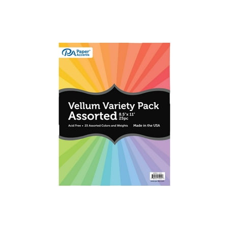 - Variety Pack 8.5x11 25pc Assorted Vellum