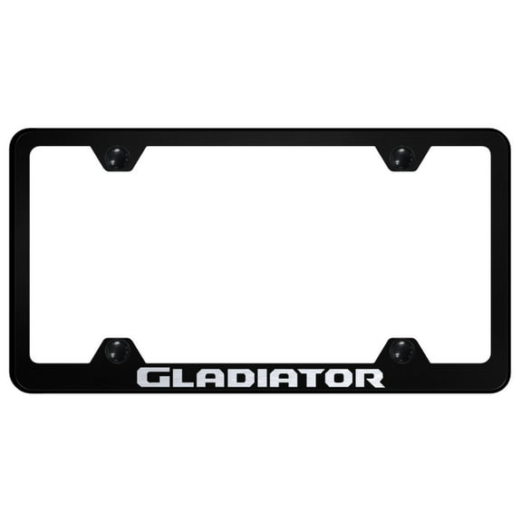 Jeep Gladiator Laser Etched Logo Wide Body License Plate Frame (Black)