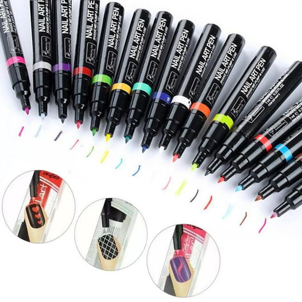 Nail pen 16 Colors Set Nail Art Pen for 3D Nail Art DIY Decoration Nail  Polish Pen Set 