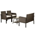 thumbnail image 2 of SEGMART Outdoor Patio Chair Set, 4 PCS All-weather PE Rattan Furniture Set, Wicker Conversation Set, Leisure Modern Bistro Set with Cushions & Table, Patio Deck Backyard Garden Poolside Sofa Set, B761, 2 of 9