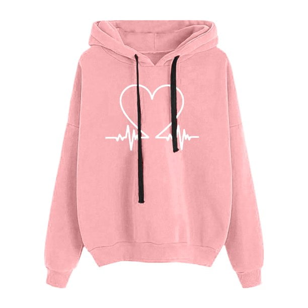 Pullover Hoodies For Women Women's Printed Long-sleeved Hooded Sweater ...