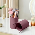 thumbnail image 5 of Portable Makeup Brush Bag,PU Leather Waterproof And Dustproofs Makeup Brush Storage Bucket,Travel Brush Holder Cup for Women, 5 of 6