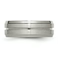 thumbnail image 3 of Titanium 8mm Ridged Edge Ring Man Wedding  For Dad Mens  For Him, 3 of 10