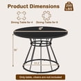 thumbnail image 3 of Costway 47” Round Dining Table with Wooden Tabletop, Metal Base for Home Dining Room Black, 3 of 10