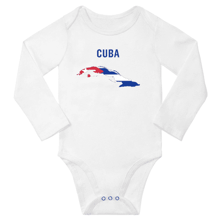 

Cuba Flag Map Baby Long Slevve Bodysuit (White 6-12 Months)