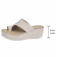 thumbnail image 6 of Platform Flip Flops for Women Leopard Print Suede Slides Sandals Comfy Arch Support Footbed Nonslip Wedges Heels Beige Size 7, 6 of 8