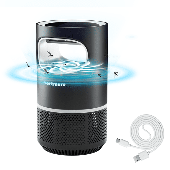 Indoor Insect Trap, 2-Mode Bug Catcher & Killer with Strong Suction, Time Setting, UV Light, Mosquito Bug Zapper for Fruit Flies, Gnats, Moths