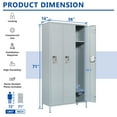 Fesbos Tall 3Door Metal Locker for Employees, School, Gym, Dorm
