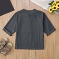thumbnail image 3 of snilers Girls Henley Shirts V Neck Button Pocket Short Sleeve Solid Color Summer Top Casual Stylish Basic Tees for 5-14 Years, 3 of 4