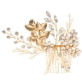 thumbnail image 2 of Hojas de cabellero nupcial Flor Pinza de cabellero lateral Sombreros, 2 of 9