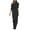 Black, variant on Fanxing Womens One Shoulder Jumpsuit Outfits Fall Dressy Casual Rompers Solid Half Sleeve Suspender Long Pants White,XL