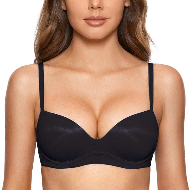 Sostén DOBREVA inalámbrico push up con relleno y escote profundo negro 38B
