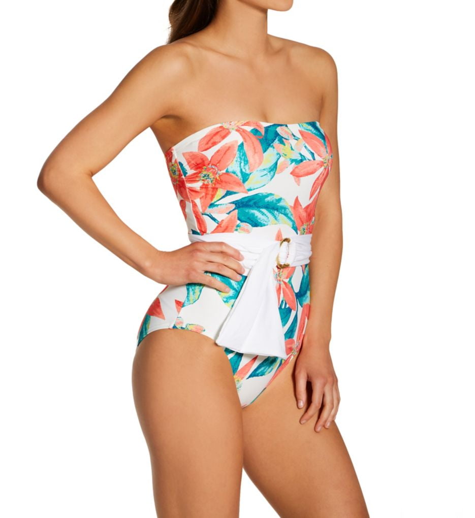 VINCE CAMUTO Womens Strappy Back One Piece Swimsuit with Hardware Detail 