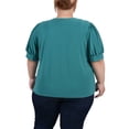 thumbnail image 3 of NY Collection Women's Plus Size Short Sleeve Balloon Sleeve Top With Hardware, 3 of 4