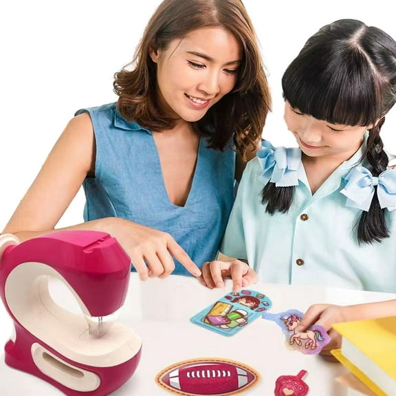CSCHome 5  Years Old Kids Girls Sewing Machine Toys,Play House Toys,Toddler Electric Cordless Sewing Machine,DIY Knitting Gift Toys