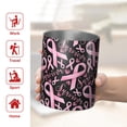thumbnail image 5 of 12oz Coffee Tumblers Breast Cancer Survivor Pink Ribbon Black Stainless Steel Vacuum Insulated Travel Tumbler Coffee Cups Mug with Lid and Straw with Cleaning Brush for Cold & Hot Drinks, 5 of 5