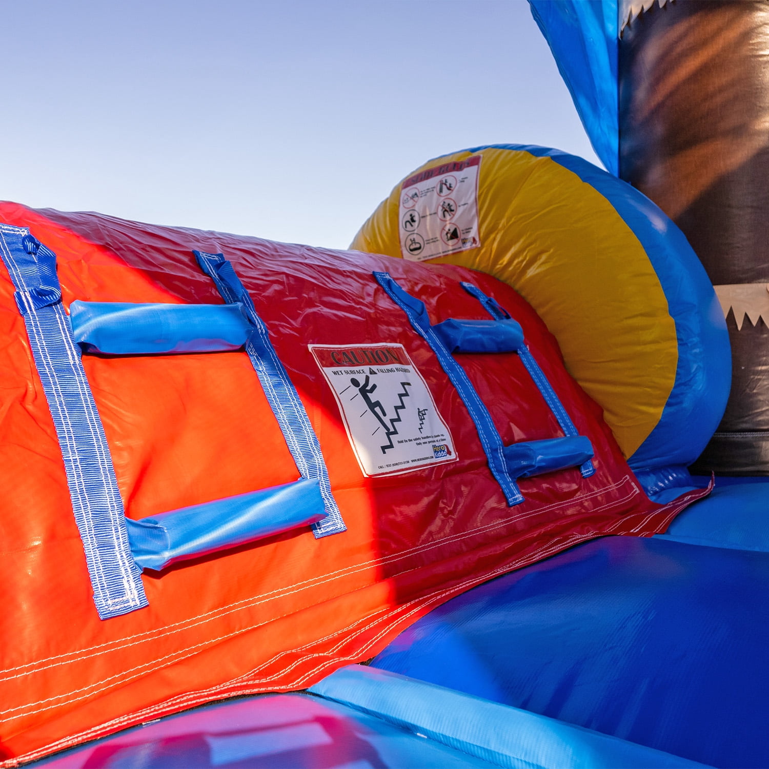 HeroKiddo 26FT Long Inflatable Water Slide Bounce House - Commercial Grade with Basketball Hoop, Backyard Wet Dry Fun