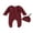 Wine Red, variant on Wassery Baby Boys Girls One Piece Jumpsuit Knit Ribbed Long Sleeve Crew Neck Button Feet Wrap Bodysuit and Hat 0-6 Months Infant Autumn Clothes