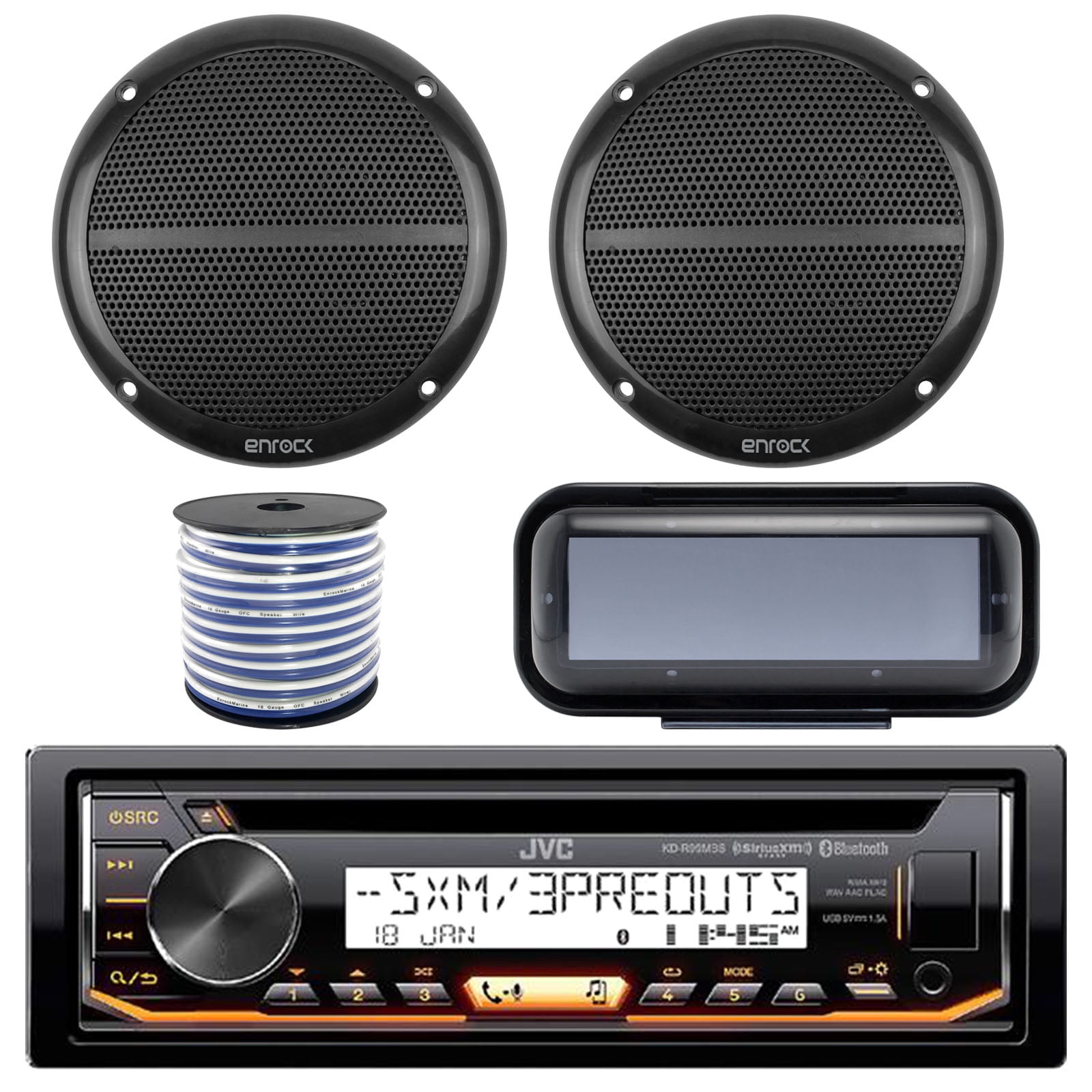 JVC KDR99MBS InDash Marine Boat Bluetooth Radio USB CD Receiver