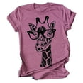thumbnail image 4 of Giraffe Print Graphic Short Sleeve T-Shirt Plus Size Women Tops, 4 of 5