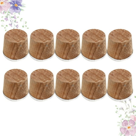 ELAYARD Wooden Cork Plug Bottle Stoppers Brown Anti-Aging for Bottle 10Pcs