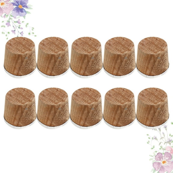 ELAYARD Wooden Cork Plug Bottle Stoppers Brown Anti-Aging for Bottle 10Pcs