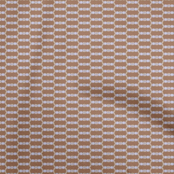 oneOone Cotton Poplin Twill Brown Fabric Geometric Sewing Craft Projects Fabric Prints By Yard 56 Inch Wide