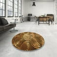 thumbnail image 4 of Ahgly Company Machine Washable Indoor Round Transitional Red Brown Area Rugs, 8' Round, 4 of 7