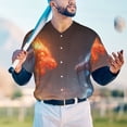 thumbnail image 5 of Rateoe Red And Blue Fire Dragon D Pattern Men’s Baseball Short Sleeve Polo Shirt, Midweight Men's Shirt Golf Shirt Polo Shirts Quick Dry Short-4X-Large, 5 of 7