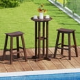 thumbnail image 6 of Gymax 21.5'' Round Bar Table Patio HDPE Bar Height Dining Table w/ Slatted Tabletop Brown, 6 of 8