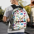 thumbnail image 3 of Gukieu Summer Print Backpack, Waterproof Backpack with Adjustable Shoulder Straps, Suitable for Campus, Business, Travel, Unisex, 3 of 6