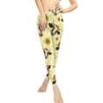 thumbnail image 2 of DISNIMO Cow Sunflower Printed Women Yoga Pants Long, Athletic High Waisted Leggings Tummy Control Breathable Women's Workout Leggings for Yoga Gym, Yellow, M, 2 of 6