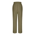 thumbnail image 4 of Wutalume Women's High Waist Linen Wide Leg Pants, Loose Casual Trousers with Slimming Effect for Summer, Breathable Lightweight,Ideal for Beach and City,Army Green L, 4 of 8