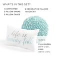 thumbnail image 3 of Lush Decor Aprile Soft Reversible Floral Comforter Set, 8 Piece Set, King, Blue & Gray - Beautiful King Bedding Sets - Blue Comforter - Spring Decor - Cottage & Farmhouse Bedroom Decor, 3 of 11