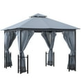 thumbnail image 2 of Outsunny 11' x 13' Patio Gazebo, Double Roof with Netting & Curtains, 2 of 9