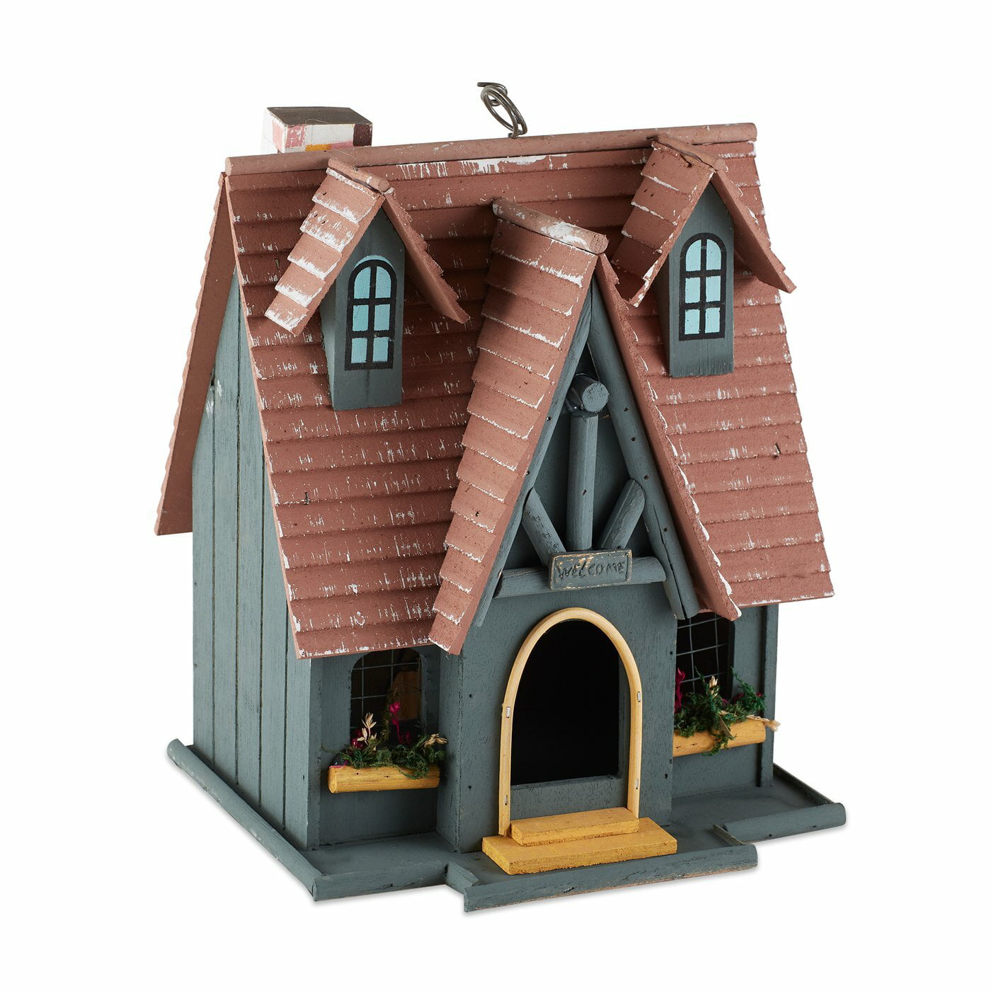 Dawhud Direct Acorn Cottage Decorative Hand-Painted Bird House