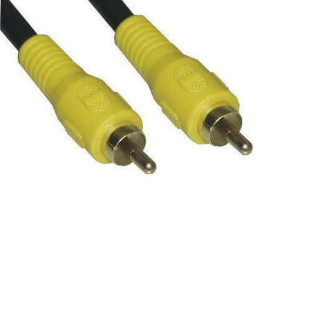 Lot of 10pc Kentek 50 Feet FT Premium RCA composite video cable cord gold plated connector male to male M/M yellow 75 ohm coaxial