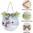 thumbnail image 2 of SKYSONIC Christmas Snowman Welcome Sign Front Door Decoration Round Door Hanging Sign Porch Decorations for Home Outdoor Indoor Holiday Fall Halloween Christmas - 11.8x11.8 inch, 2 of 7
