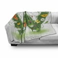 thumbnail image 3 of Letter W Soft Flannel Fleece Blanket, Nature Inspired Green Foliage with Wildflowers Various Butterflies Vivid Palette, Cozy Plush for Indoor and Outdoor Use, 50" x 60", Multicolor, by Ambesonne, 3 of 6