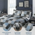 thumbnail image 6 of Beartech Full/Queen Plaid Quilt Set Bedding Blue Black Stripe Checkered Patchwork Bedspread Reversible Coverlet Soft Microfiber Quilt, 6 of 7