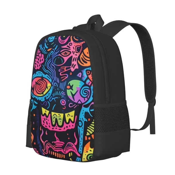 Easygdp Neon Graffiti Urban Art Mochila de Gran Capacidad Minimalista Ideal para Escuela, Viajes y Uso Diario