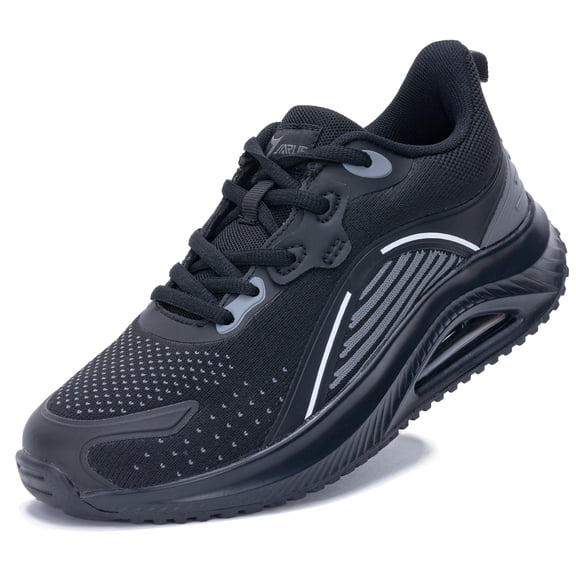 AOV Women's Arch Support Walking Shoes - Breathable Orthotic Sneakers for Plantar Fasciitis Pain Relief BlackWhite US Size 6