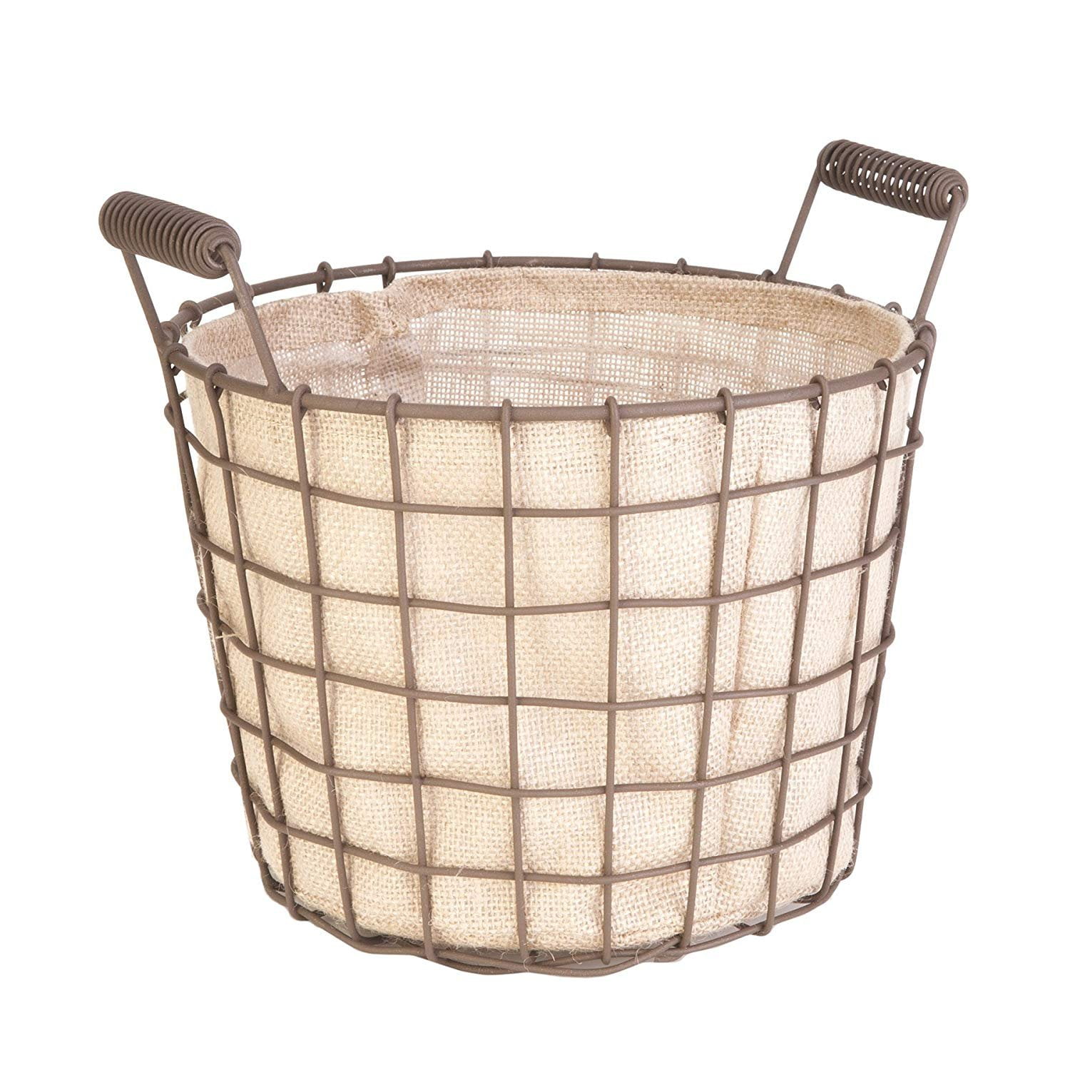 Panacea Products 8" Small Rustic Woven Bushel Basket Burlap Liner