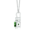 thumbnail image 2 of ANGARA Lab Grown 1.2 Ct Emerald Solitaire V-Bale Pendant with Lab Diamond for Women in 14K White Gold (Size-7mm) | May Birthstone, Anniversary, Jewelry Gift for Women | Lab-Grown Emerald Necklace, 2 of 8